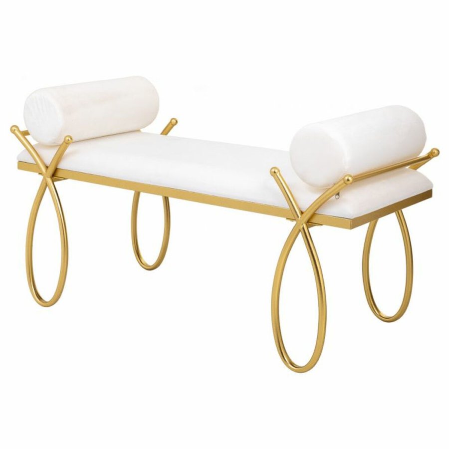 Stol Alexandra House Living Guld Skum Jern Tr MDF 49 x 53 x 112 cm #29