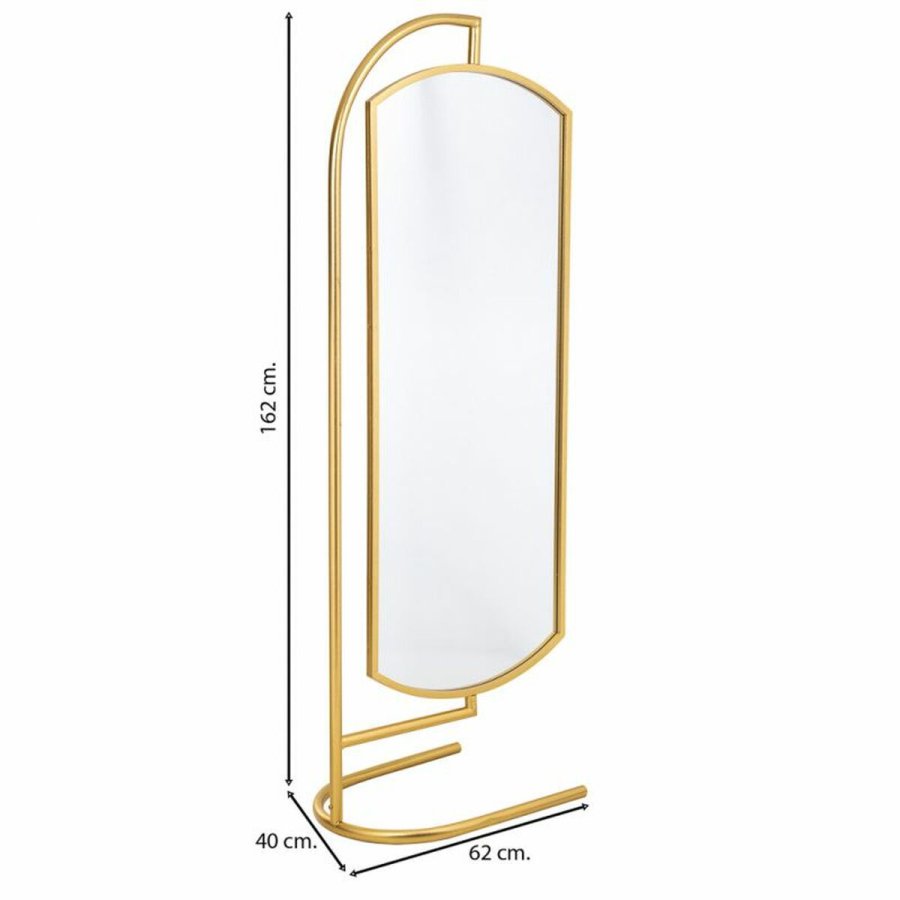 Fritstende spejl Alexandra House Living Guld Metal Jern Spejl 40 x 162 x 62 cm #15
