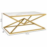 Sofabord Alexandra House Living Guld Metal Papir Jern Tr MDF 60 x 45 x 110 cm #3