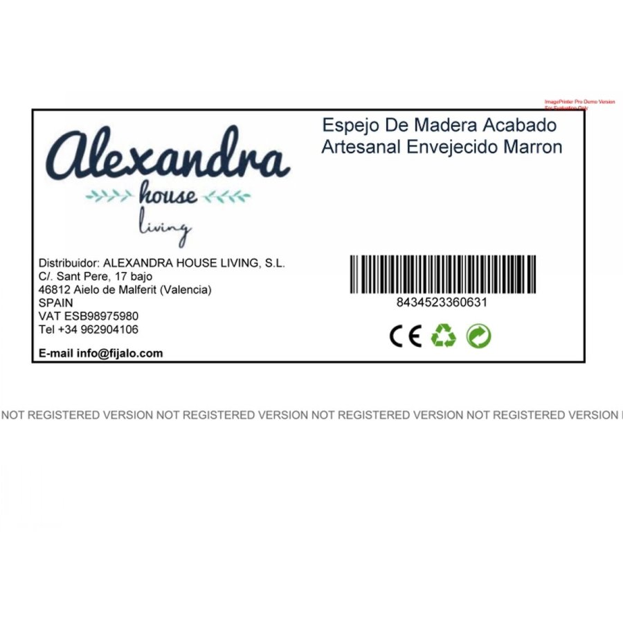 Vgspejl Alexandra House Living Hvid 5 x 107 x 60 cm Rektangulr #8