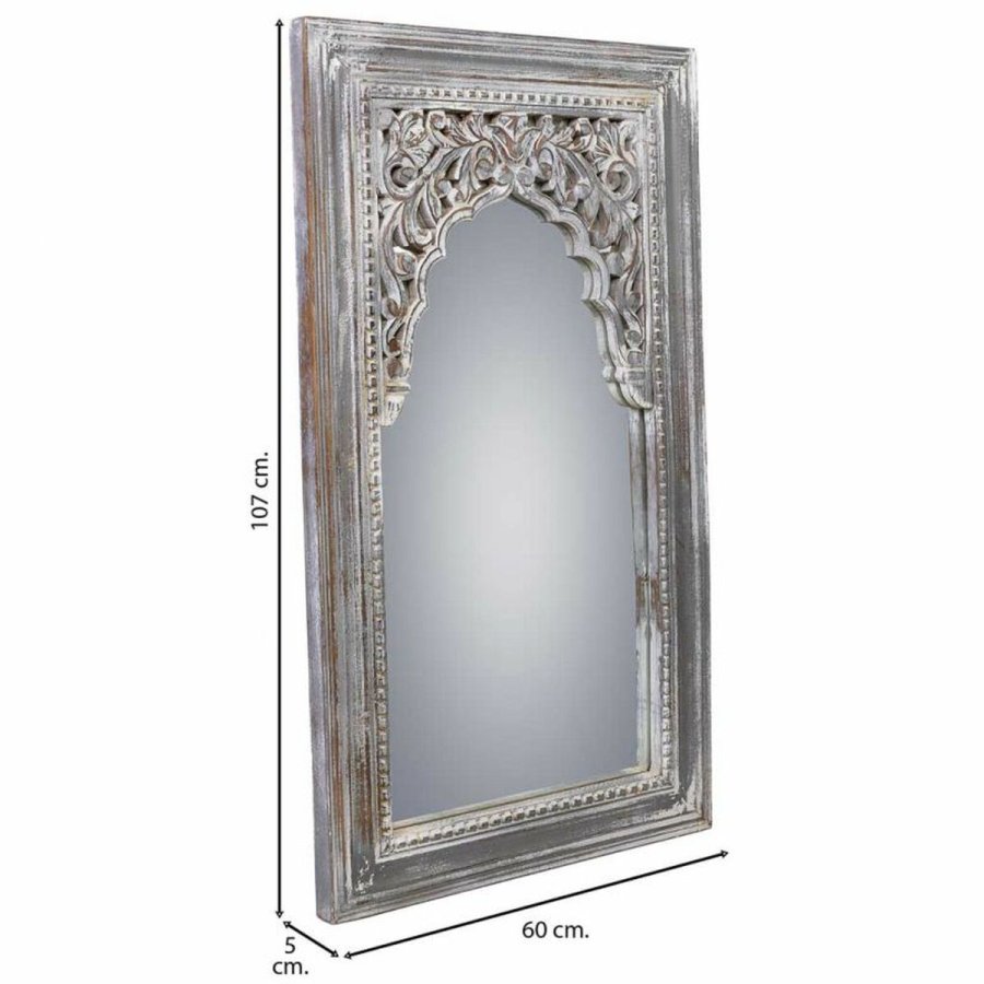 Vgspejl Alexandra House Living Hvid 5 x 107 x 60 cm Rektangulr #22