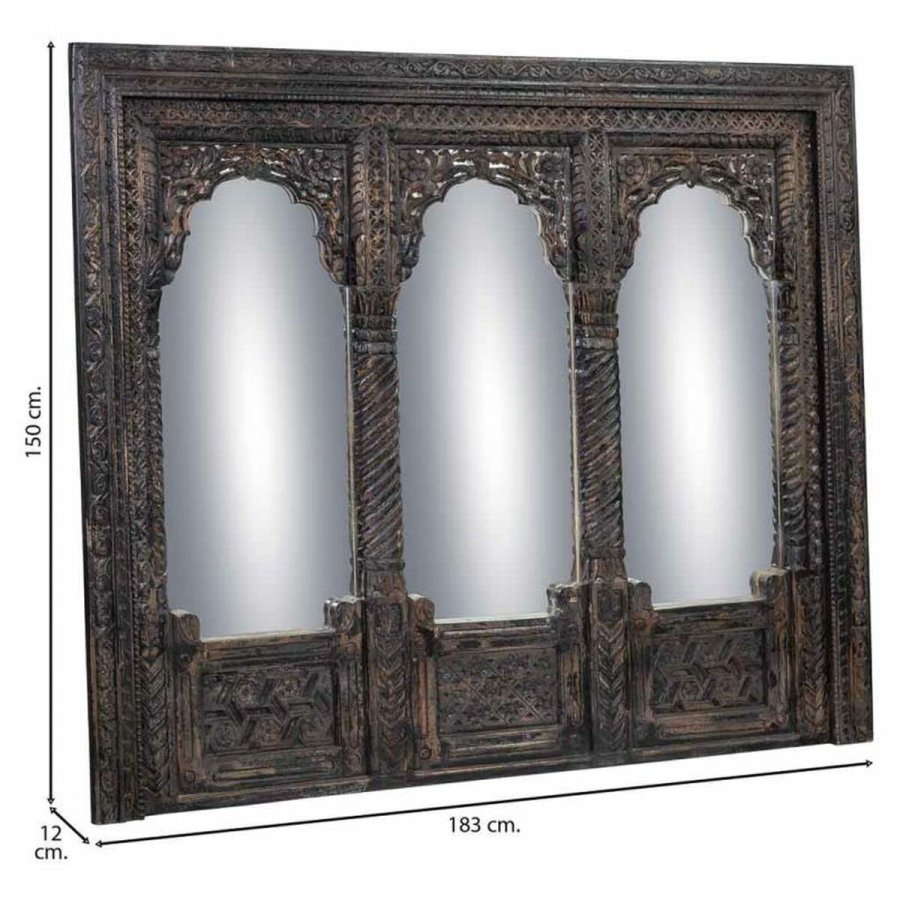 Vgspejl Alexandra House Living Sort 12 x 150 x 183 cm Rektangulr #22