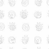 Monteret bundark Rick and Morty Hvid Multifarvet 160 x 200 cm 100% bomuld #5