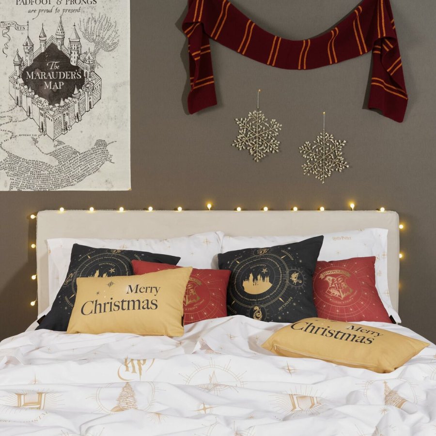 Pudebetrk Harry Potter Christmas Gold Marinebl 50 x 50 cm #2