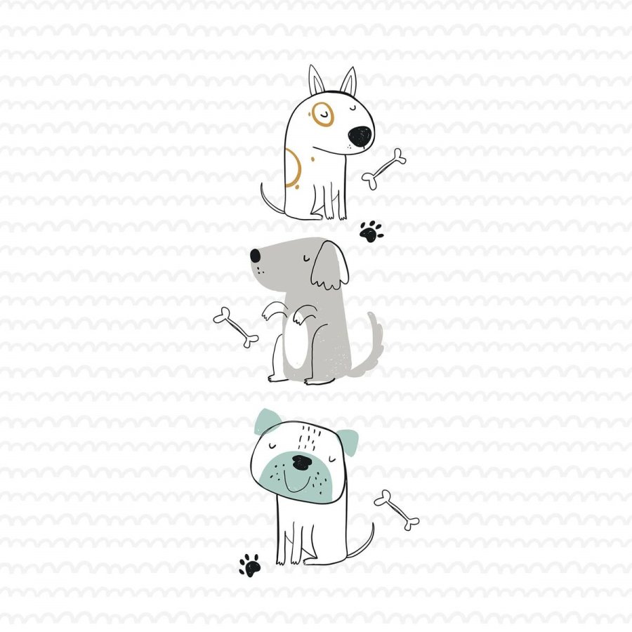Sengetppe (vattppe) Kids&Cotton Huali Big Multifarvet 190 x 270 cm Hund #5