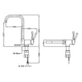 Hane med blandingsbatteri Teka MTP984 Krom Rustfrit stl #3