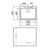 Vask med et rum Teka FORSQUARE 50 40 TG (60 cm) #5