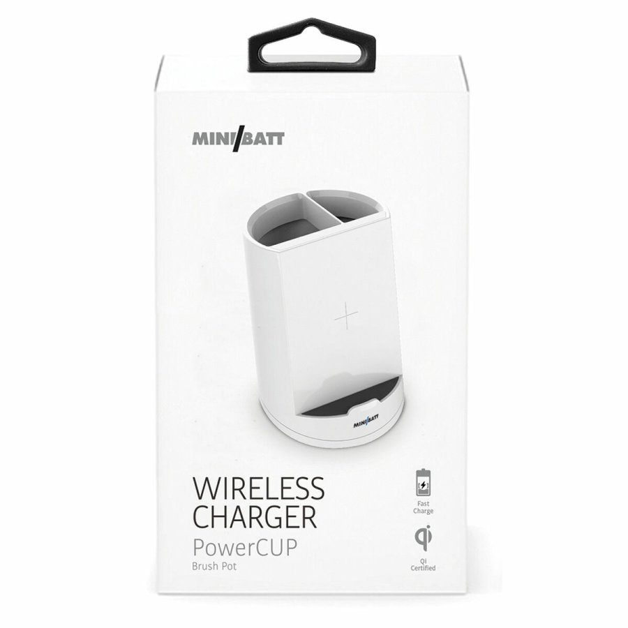 Trdls oplader med mobilholder MiniBatt PowerCUP Kuglepen Hvid #1