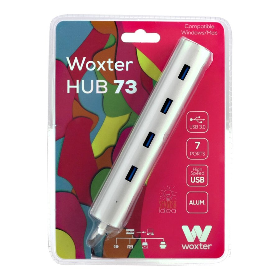 USB Hub Woxter PE26-142 Hvid Slvfarvet Aluminium (1 enheder) #4