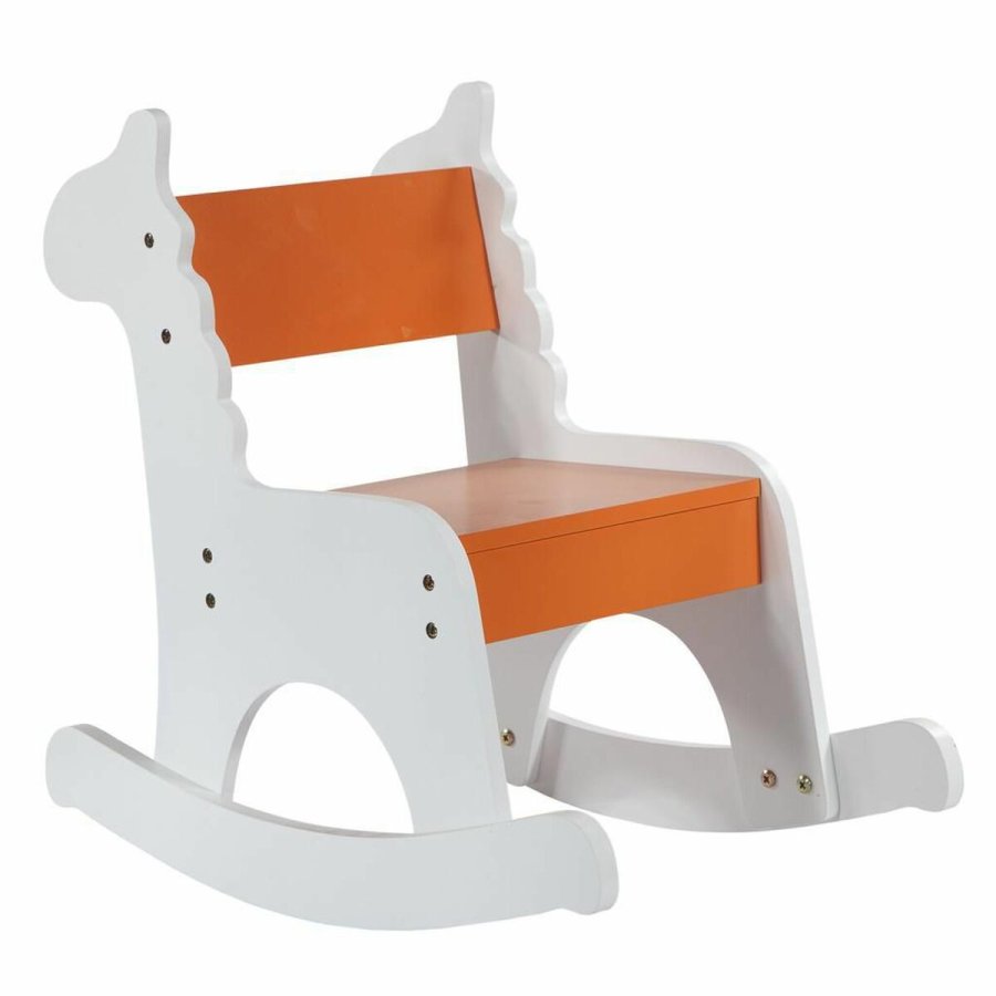 Gyngestol Alexandra House Living Hvid Orange Tr MDF 33 x 55 x 51,5 cm Brns Giraf #1