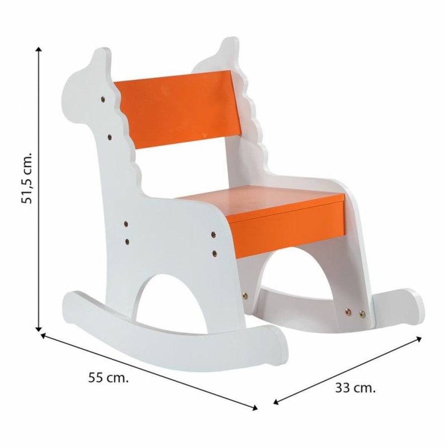 Gyngestol Alexandra House Living Hvid Orange Tr MDF 33 x 55 x 51,5 cm Brns Giraf #6