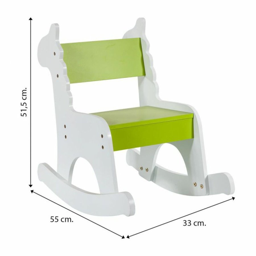 Gyngestol Alexandra House Living Hvid Grn Tr MDF 33 x 55 x 51,5 cm Brns Giraf #6