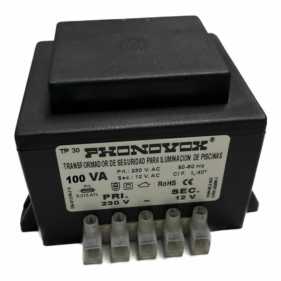 Safety transformer for swimming pool lighting PHONOVOX tp31100 100 VA 12 V 230 V 50-60 Hz 9,8 x 7,9 x 7,4 cm #1