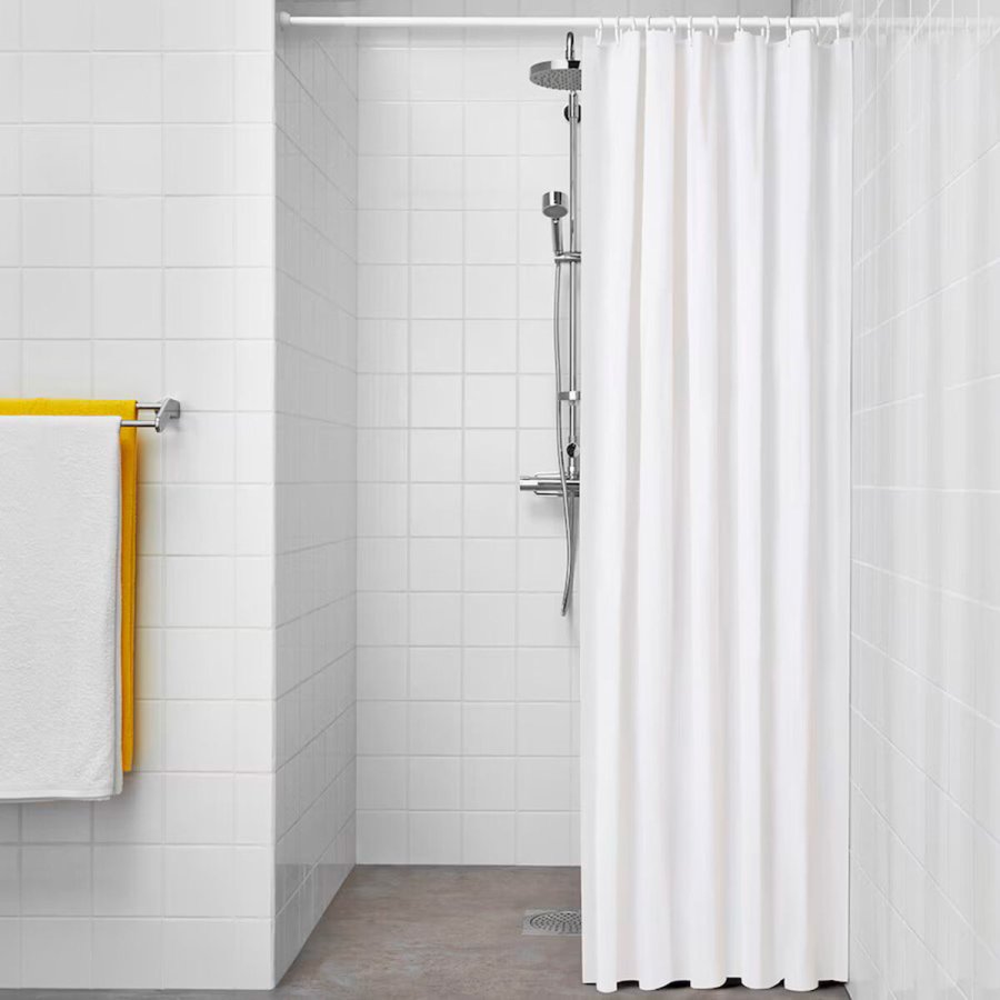 Brusebadsforhng Exma Hvid PVC 180 x 180 cm #1