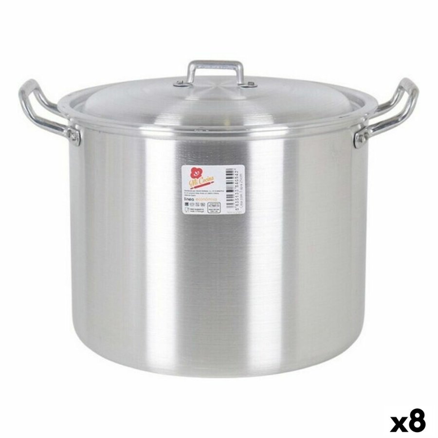Gryde med lg 39693  22 cm Slvfarvet 6 L Aluminium 29 x 23 x 20 cm #1