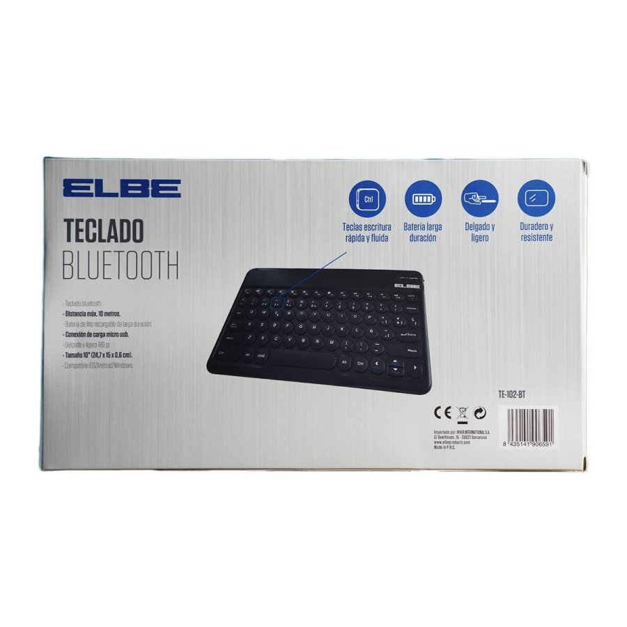 Tr�dl�st tastatur ELBE TE102BT Sort QWERTY #6