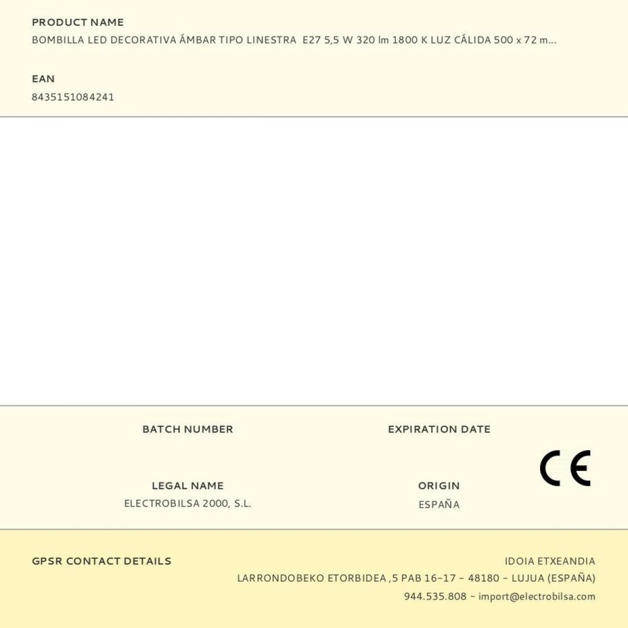 LED-lampe Fbright linestra Rav E27 360 Lm 50 x 7,2 cm 6 W Dekorativ (1800 K) #2