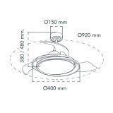 Loftsventilator CristalRecord Slvfarvet 40 W  40 cm #5