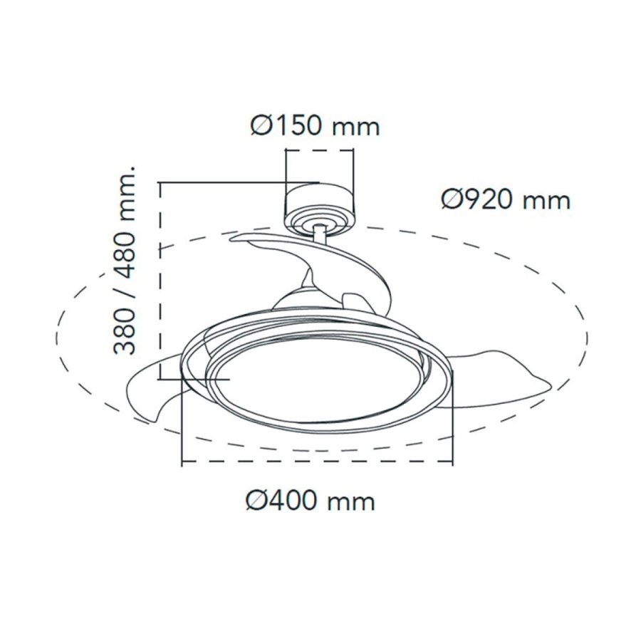 Loftsventilator CristalRecord Slvfarvet 40 W  40 cm #5