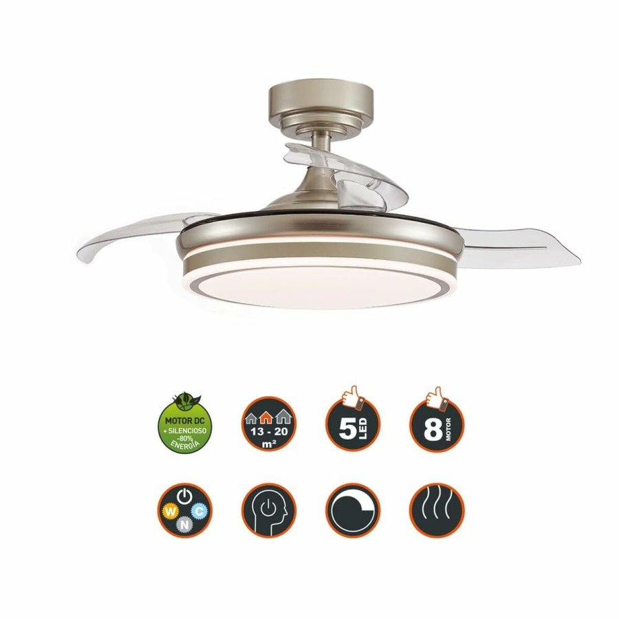 Loftsventilator CristalRecord Gennemsigtig Metal  92 cm #7