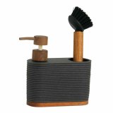 2-i-1 sbedispenser til hndvasken Andrea House cc73049 Sort Akacie #1