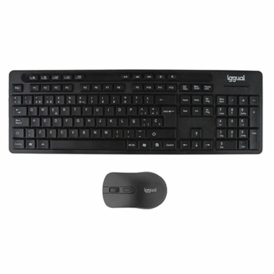 Tastatur og mus iggual IGG319277 Sort Spansk qwerty QWERTY #1