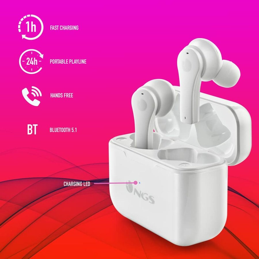Bluetooth-hovedtelefoner NGS ARTICABLOOMWHITE Hvid Sort #6