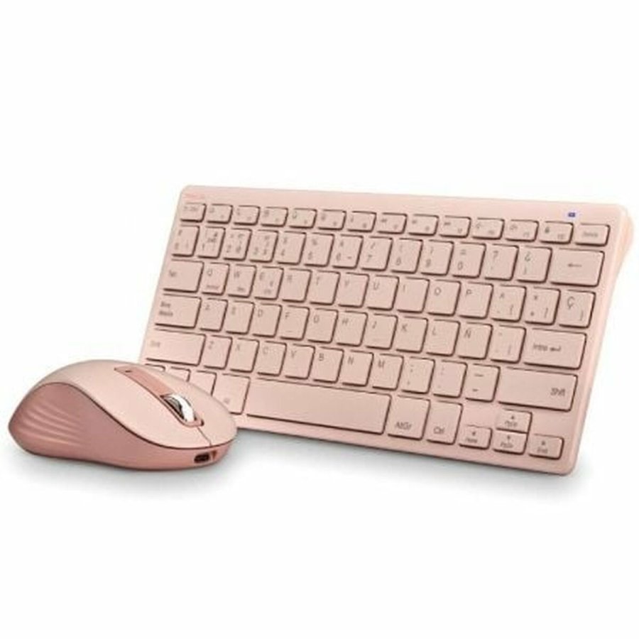 Tastatur og mus NGS FANTASYKITPINK Spansk qwerty Pink #1