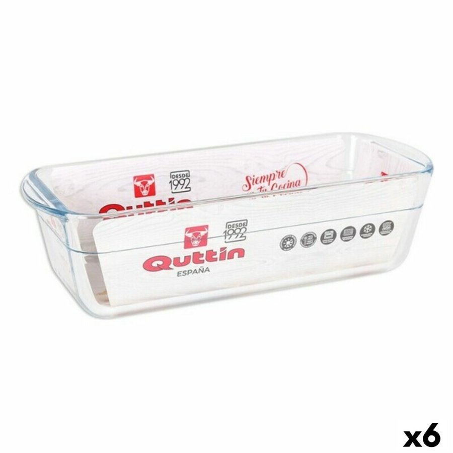 Rektangulr Form Quttin 63079 1,7 L Glas 28,2 x 11,6 x 7,7 cm (6 enheder) #1
