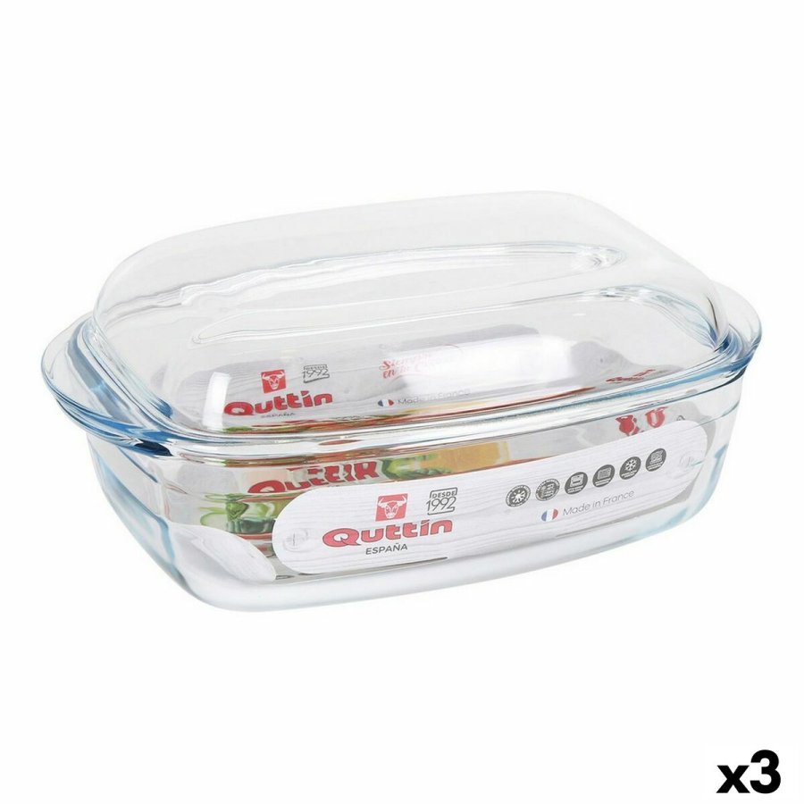 Gryde Med Lg Quttin 63096 Glas 32,8 x 19,7 x 13 cm (3L + 1,5L) #1