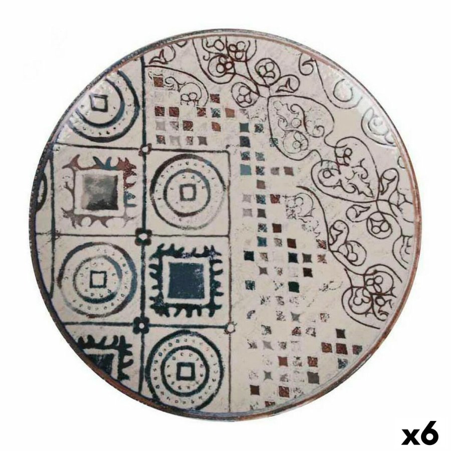 Flad Plade La Mediterrnea Grecia Porceln (6 enheder) #1