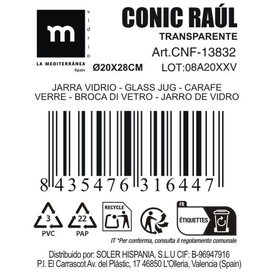 Vase La Mediterr�nea CONIC RAUL Gennemsigtig Glas 20 x 28 cm #3