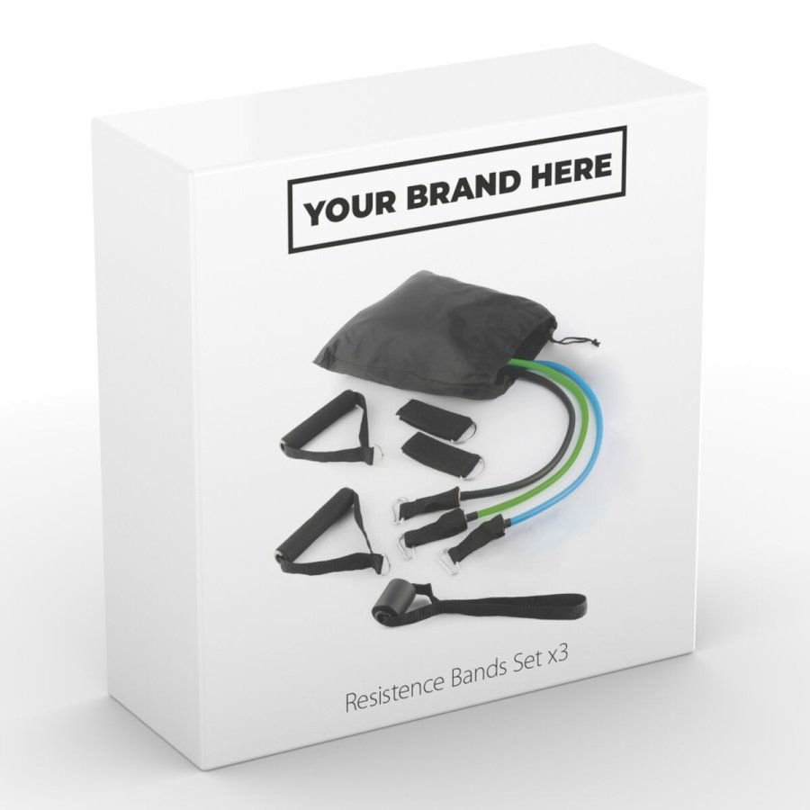 S�t med modstandsb�nd med tilbeh�r og tr�ningsvejledning White Label 3 enheder (Refurbished B) #1