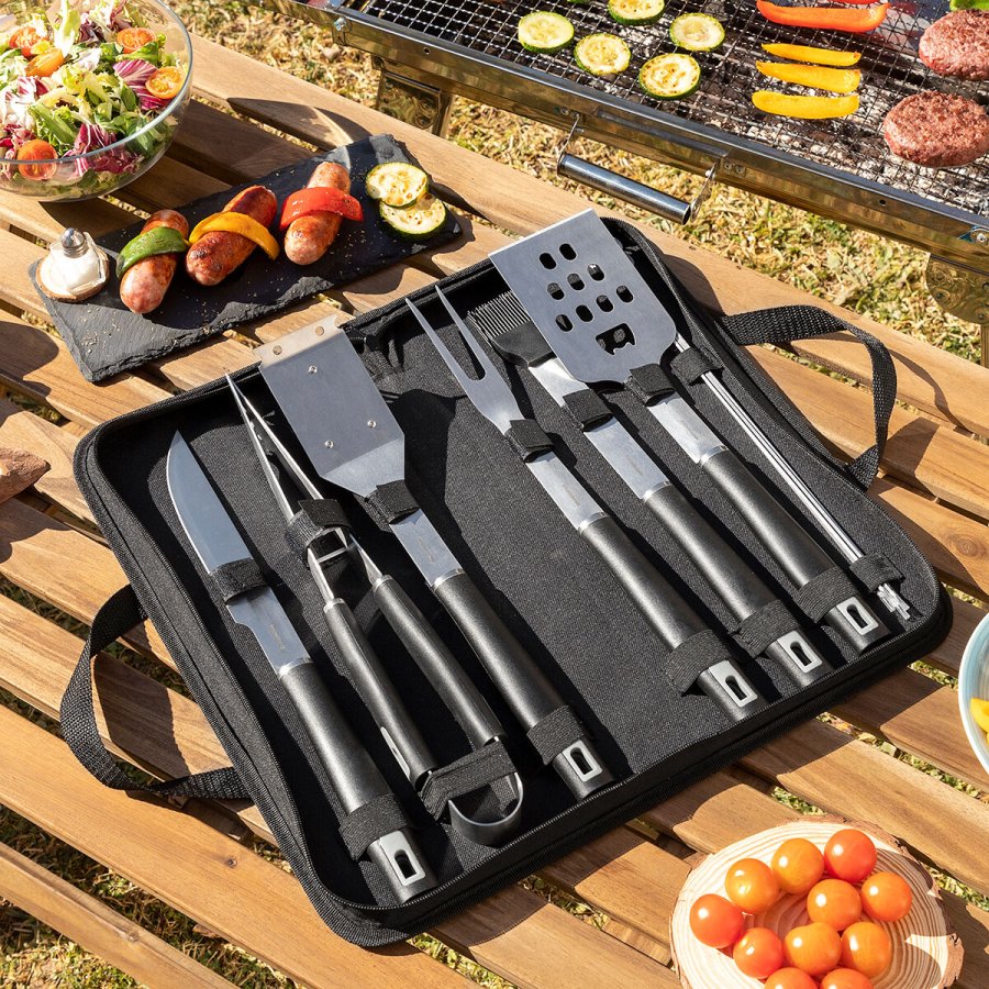 Tilbehr til grillen med opbevaringstaske BBSet InnovaGoods 12 Dele #1