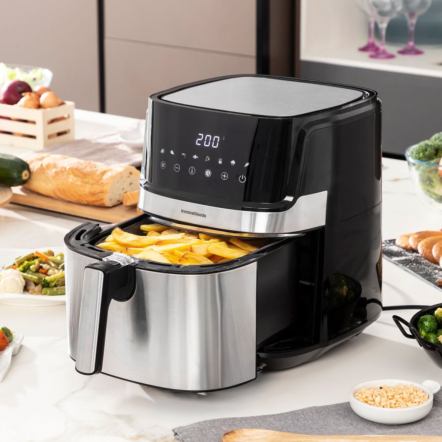 Varmluftsfrituregryde InnovaGoods Fryinn Pro 5500 Sort 1700 W 5,5 L Rustfrit stl #1