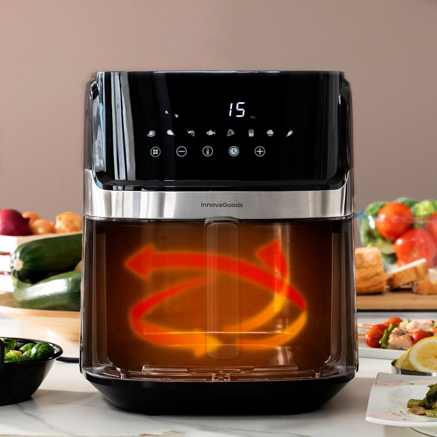 Varmluftsfrituregryde InnovaGoods Fryinn Pro 5500 Sort 1700 W 5,5 L Rustfrit stl #2