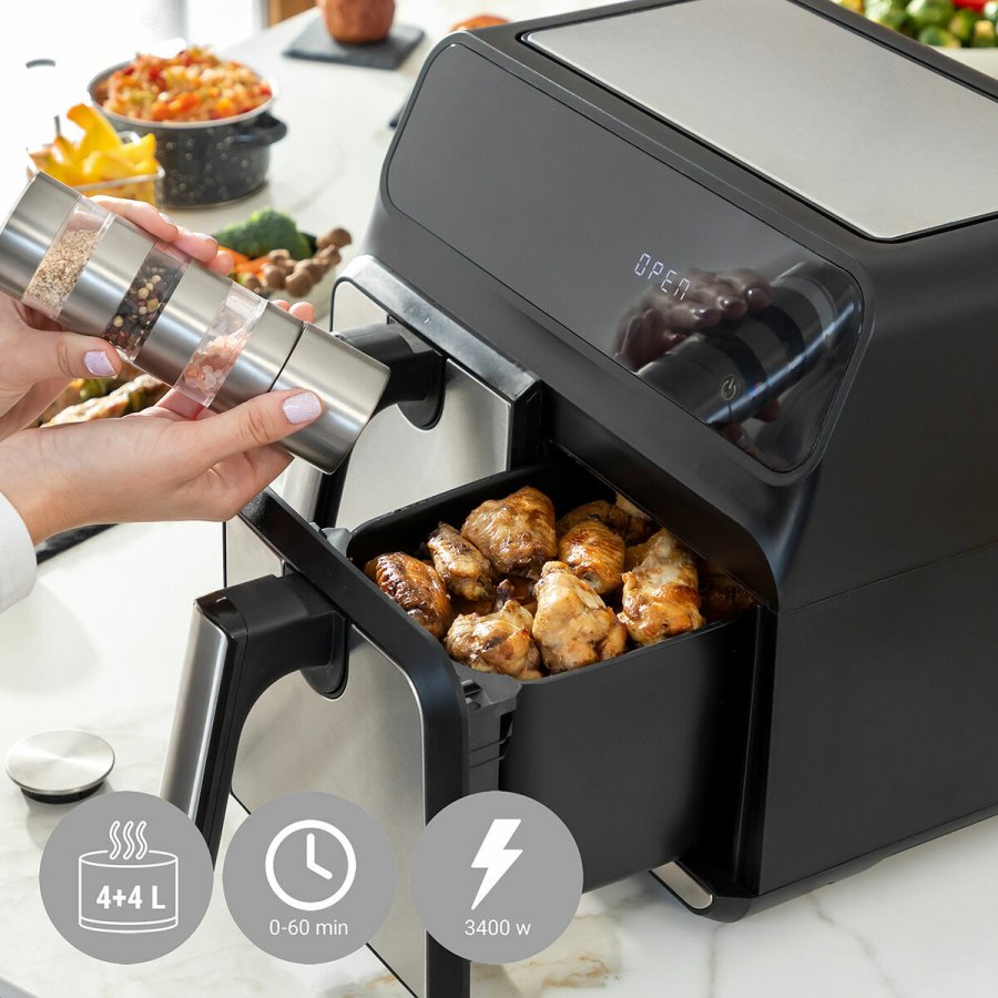 Varmluftsfrituregryde InnovaGoods   Sort 3400 W 8 L Rustfrit stl (Refurbished A) #5