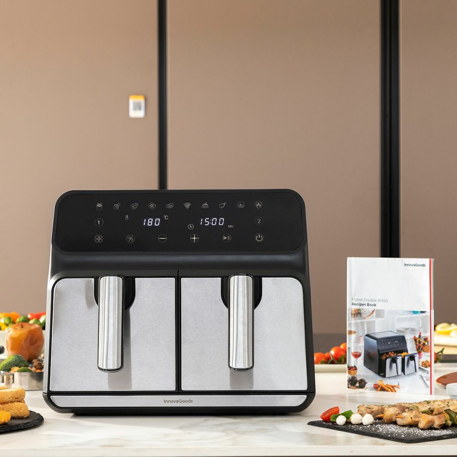 Varmluftsfrituregryde InnovaGoods   Sort 3400 W 8 L Rustfrit stl (Refurbished A) #7