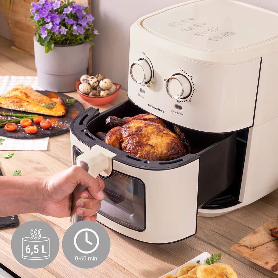 Varmluftsfrituregryde InnovaGoods Vynner Pro 6500 Fldefarvet 1700 W 6,5 L Rustfrit stl #4