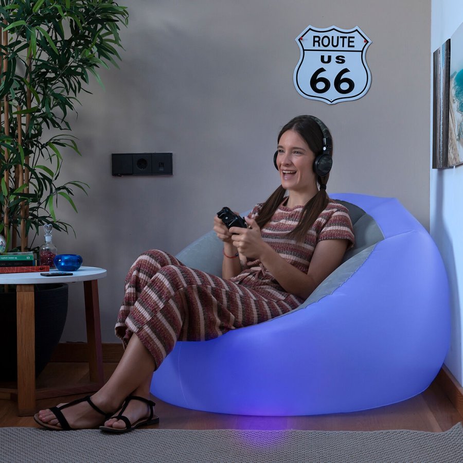Oppustelig lnestol med flerfarvet LED og fjernbetjening Chight InnovaGoods #6