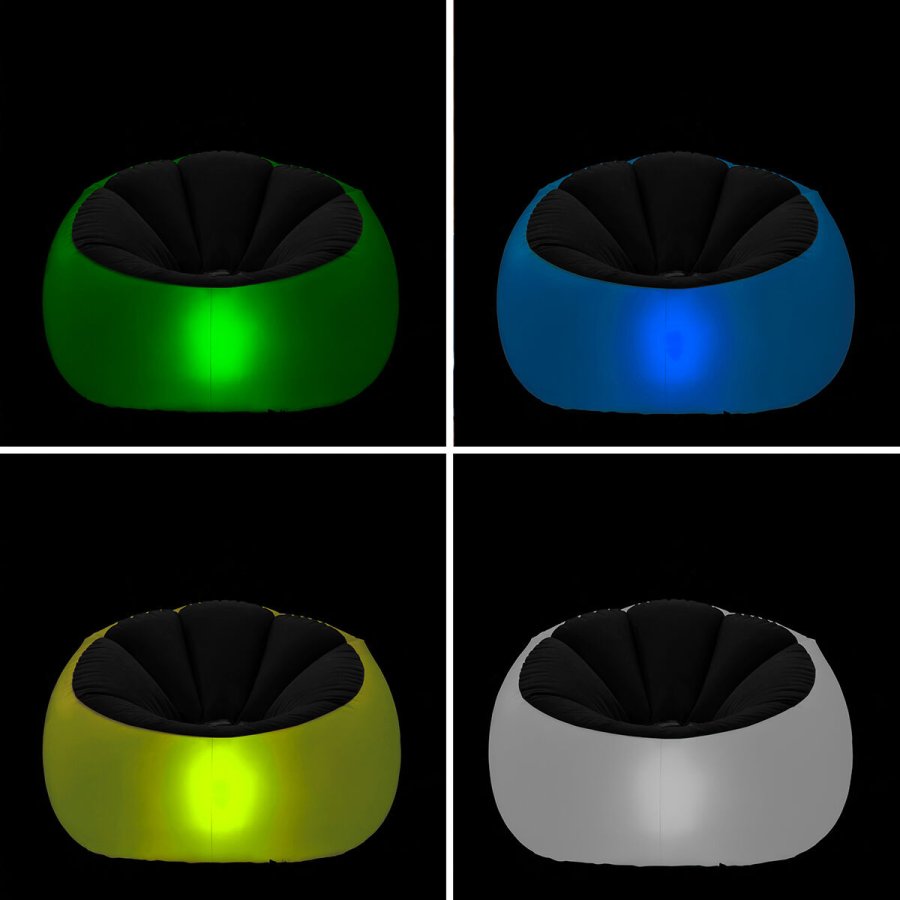 Oppustelig lnestol med flerfarvet LED og fjernbetjening Chight InnovaGoods #16