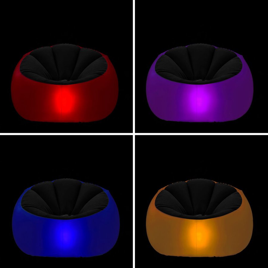 Oppustelig lnestol med flerfarvet LED og fjernbetjening Chight InnovaGoods #21
