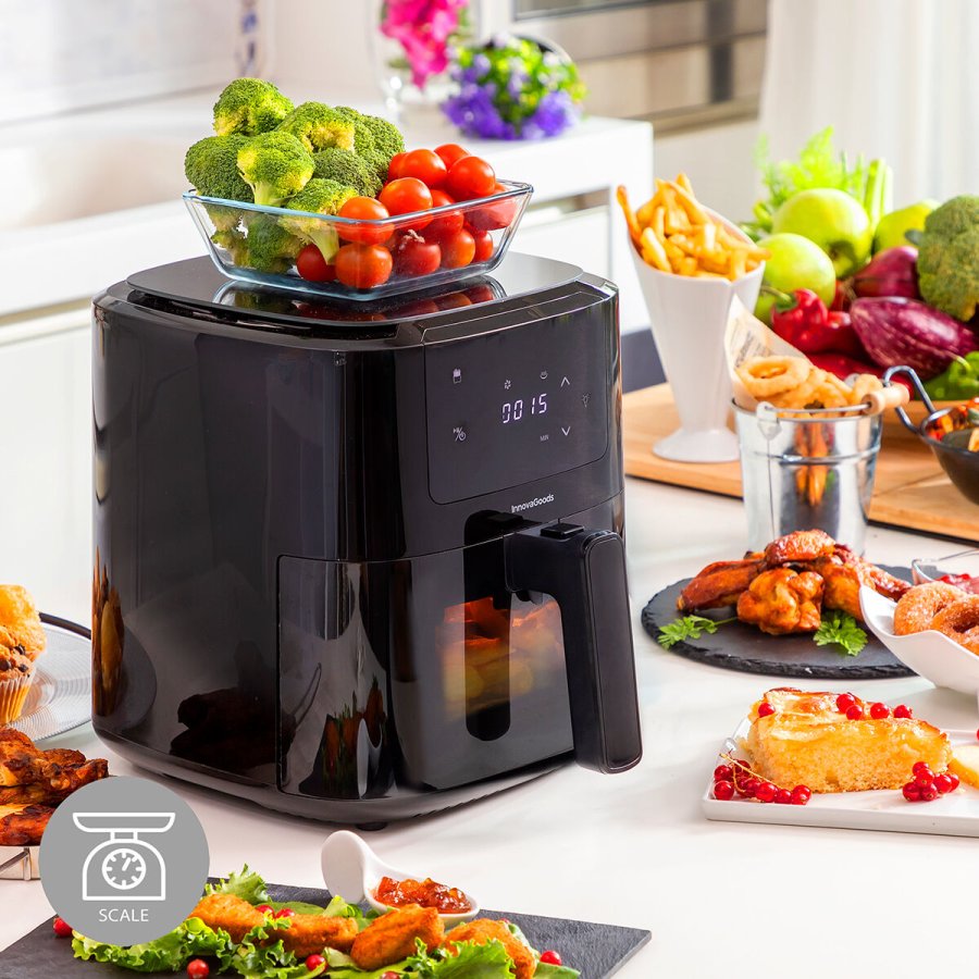 Varmluftsfrituregryde med vgt InnovaGoods Fryinn Balance 5000 Sort 1500 W 5 L Rustfrit stl #1