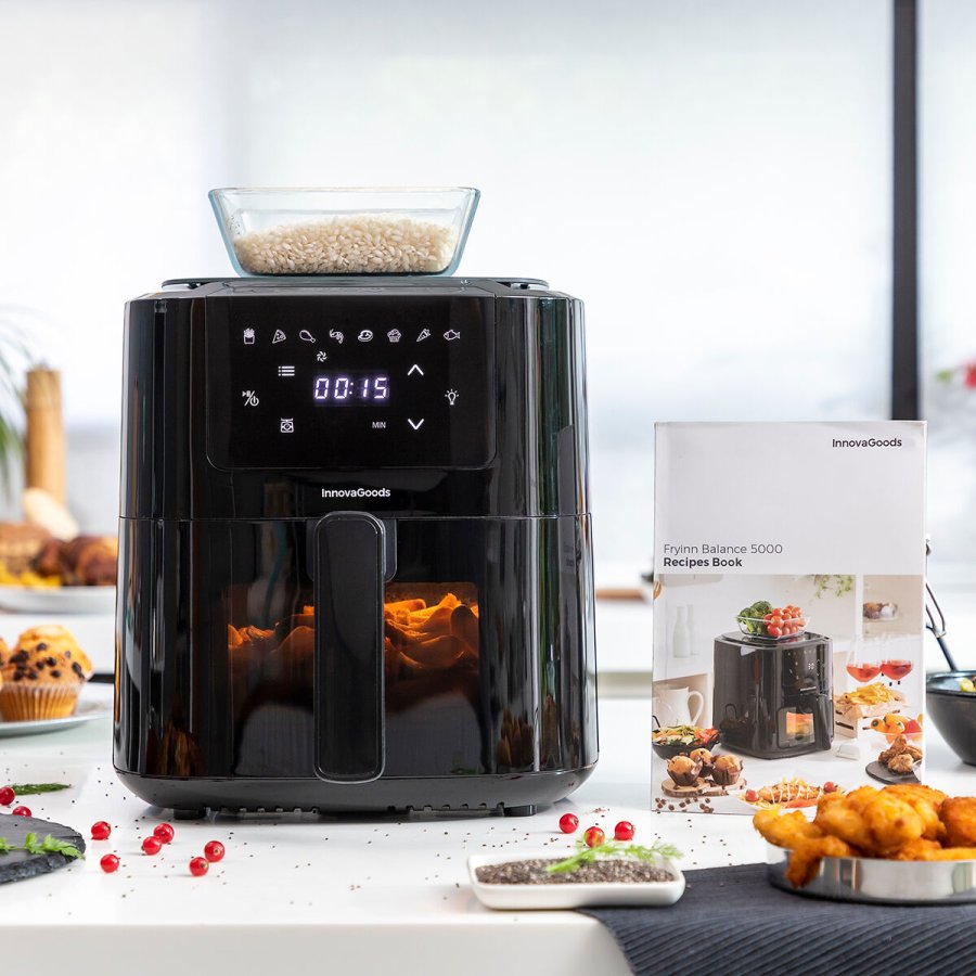 Varmluftsfrituregryde med vgt InnovaGoods Fryinn Balance 5000 Sort 1500 W 5 L Rustfrit stl #7