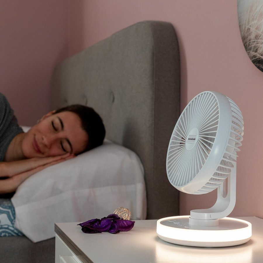 Genopladelig ventilator til skrivebord med LED FanLed InnovaGoods 6,6'' 4000 mAh #1