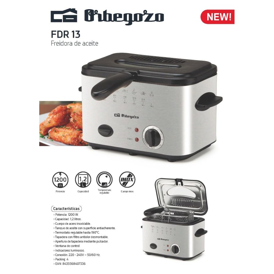 Frituregryde Orbegozo FDR13 St�l 1200 W 1,2 L #1