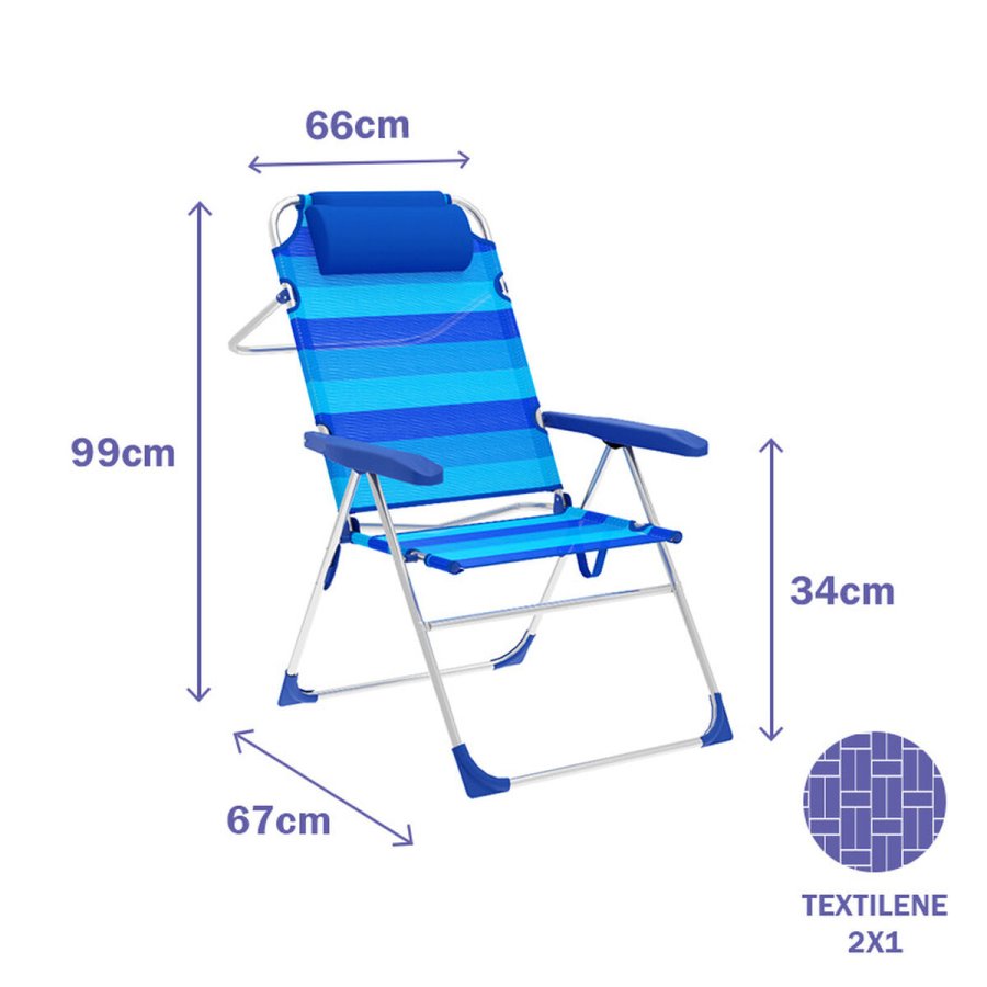 Polstrede Campingstol Marbueno Bl 67 x 99 x 66 cm #2