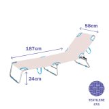 Lealnik Marbueno Aluminium Foldbar 187 x 24 x 58 cm #3