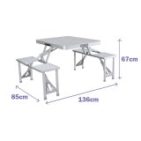 Picnic bord Marbueno Gr� 136 x 67 x 85 cm Aluminium #3