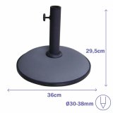 Marbueno Base Parasoll Rund Cement 36x29,5 cm 11KG Gr Have, Pool, Terrasse 10442 #2